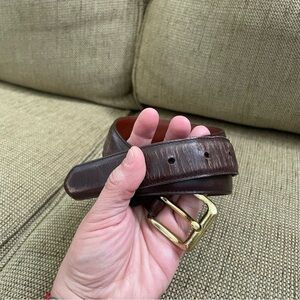 Coach Brown Barnished Cowhide Leather Belt waist 35.5”-39.5”
